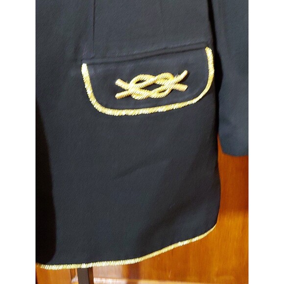 Vintage Solini Women’s Jacket Blazer Sz14 Black Metal Gold Zippers Lined - Picture 6 of 10